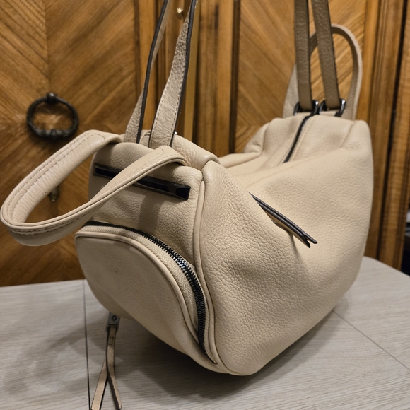 Philo Handbags - Philo Cream Leather Convertible Backpack